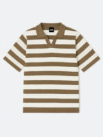Brown Knitted Stripe Polo