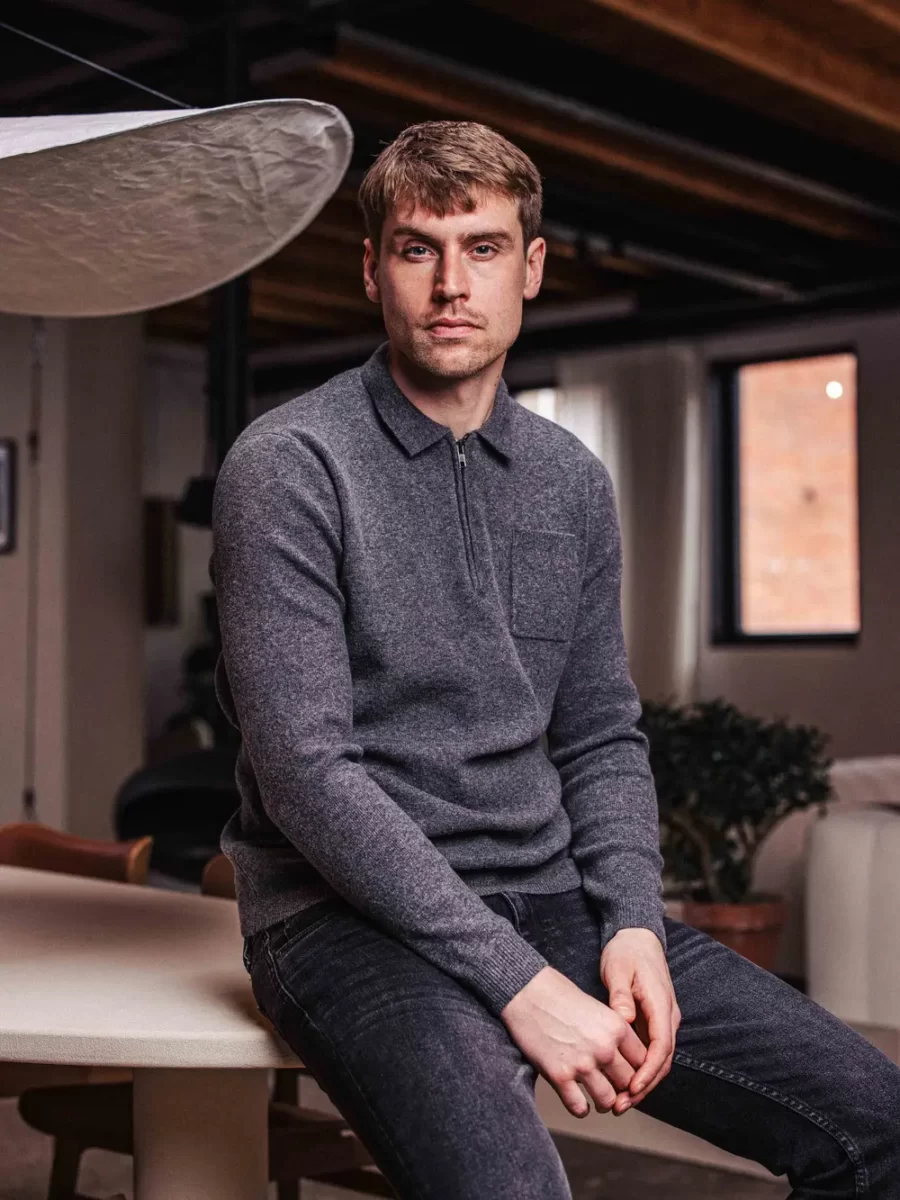 Grey Business Pocket Polo Zipper
