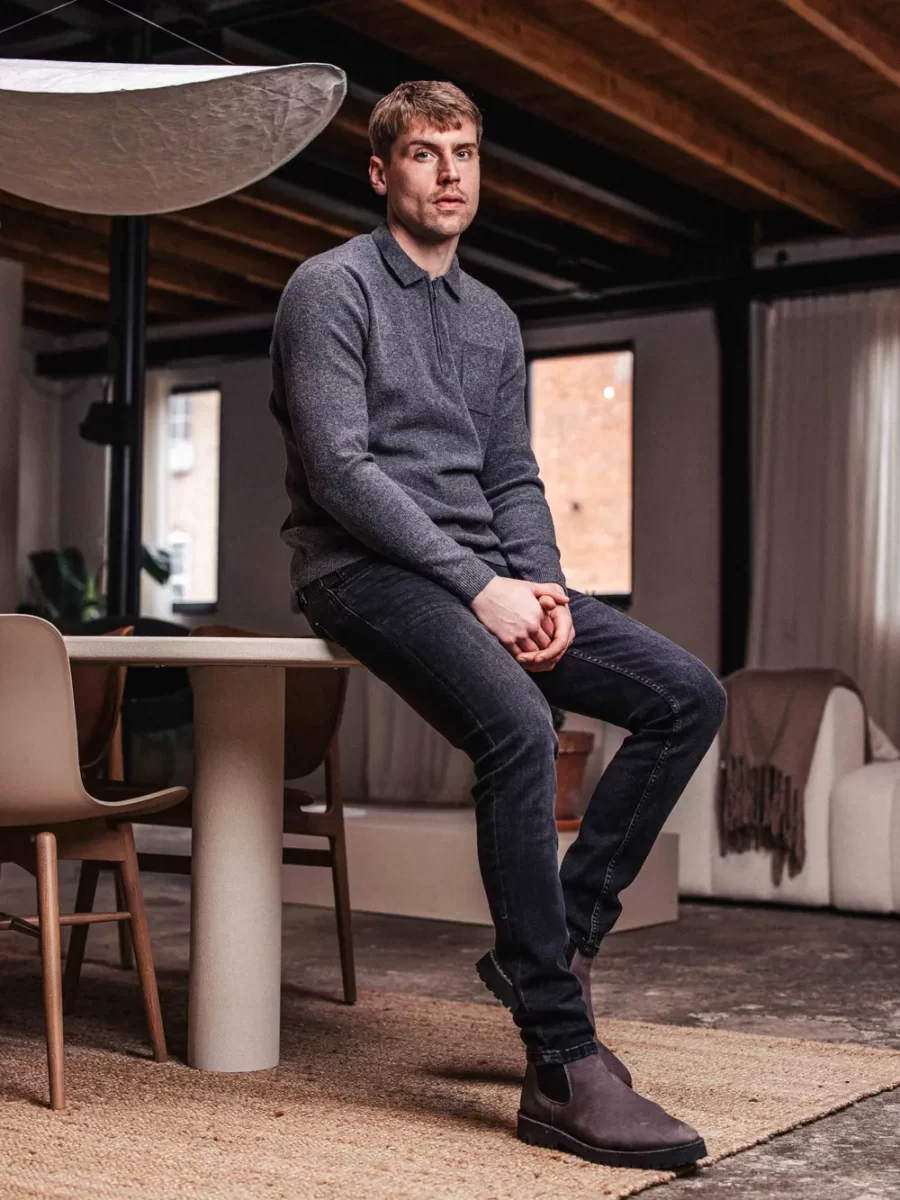 Grey Business Pocket Polo Zipper