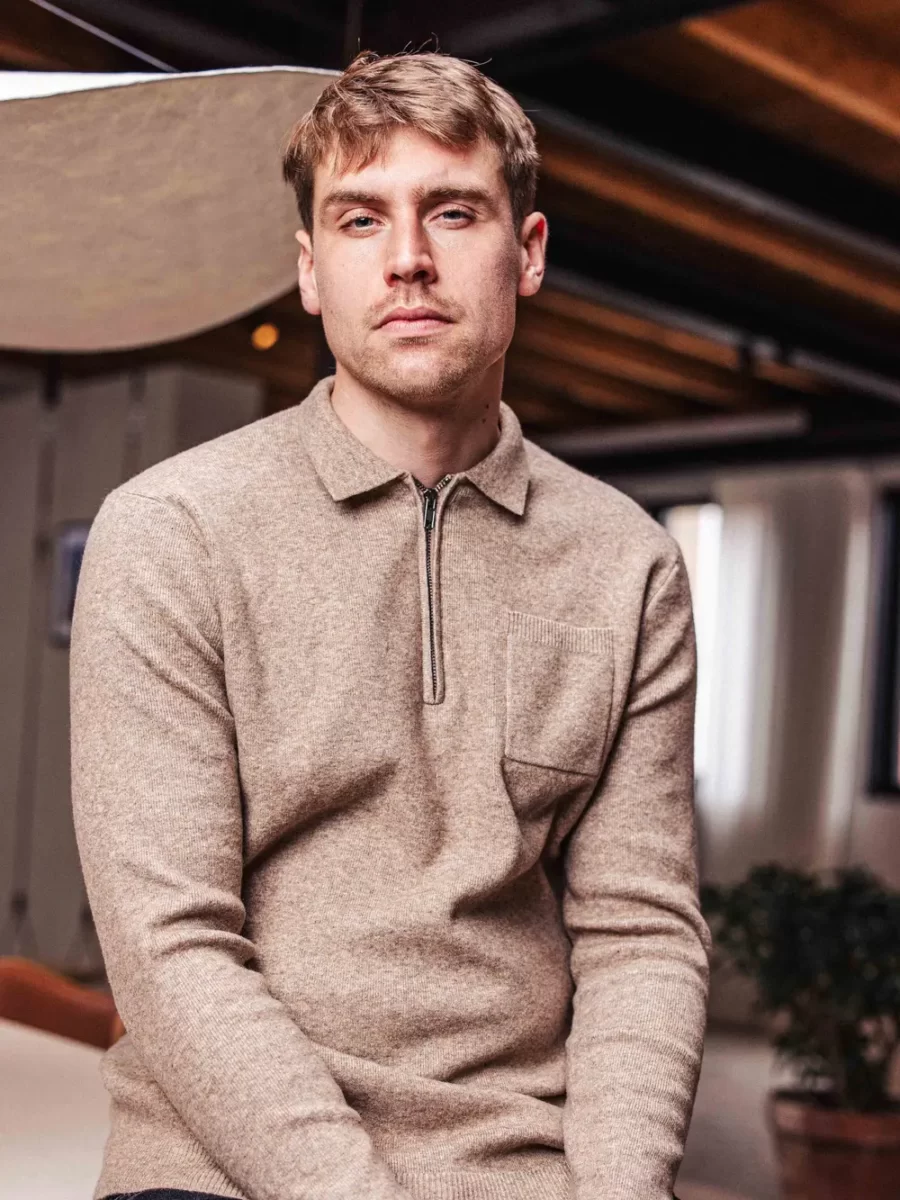 Brown Business Pocket Polo Zipper