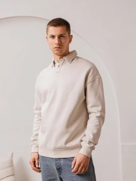Taupe Polo Sweater