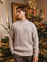 Brown Melange Knitted Rib Longsleeve