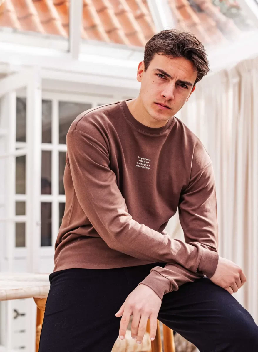 Brown Text Front Longsleeve