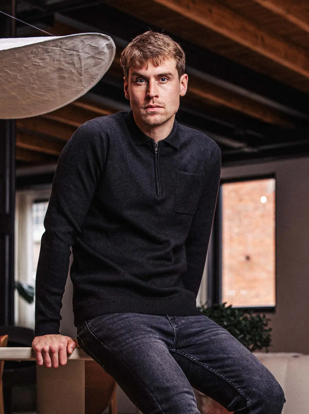 Black Business Pocket Polo Zipper 1608 WEAR