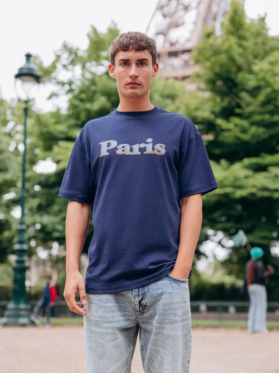 Navy Paris Oversized T-shirt