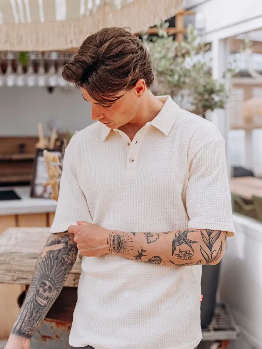 Creme Waffle Polo