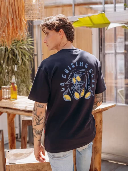 Navy La Cuisine Back Oversized T-shirt
