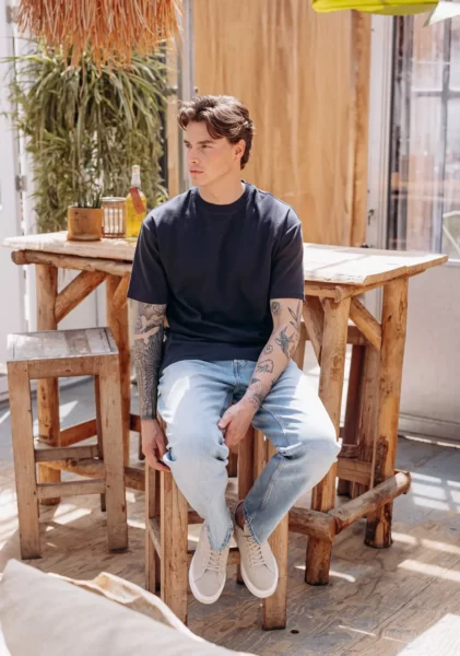 Navy La Cuisine Back Oversized T-shirt