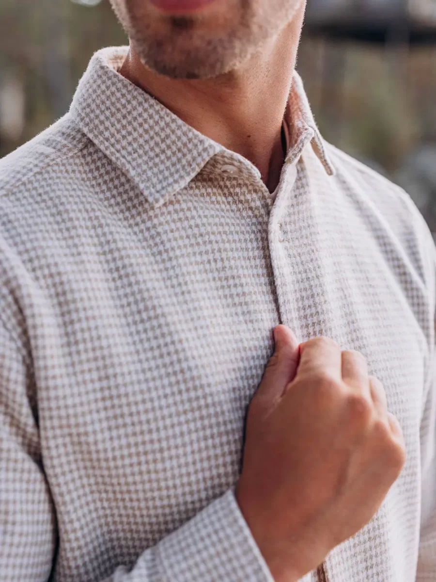 Beige Check Overshirt