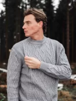 Grey Cable Sweater