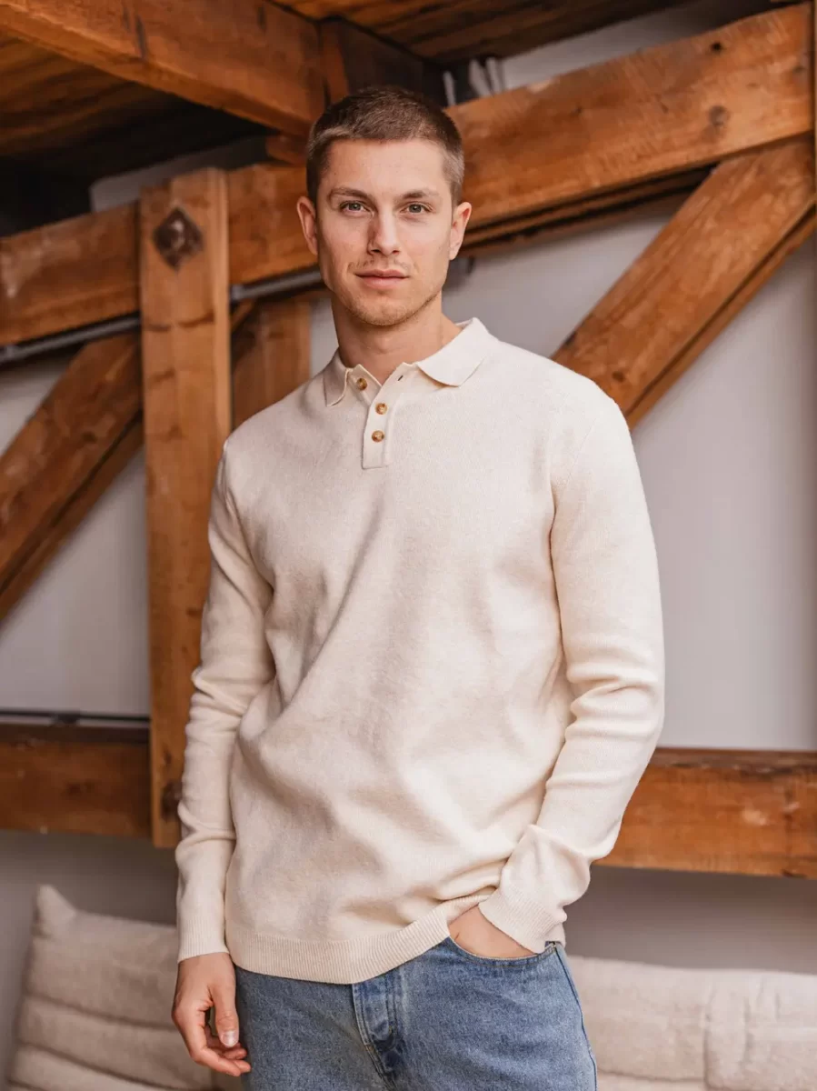 Off White Art Knitted Button Polo