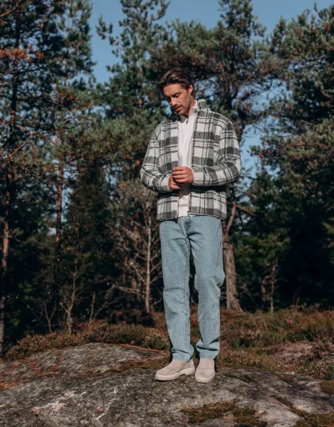 Green Check Teddy Jacket