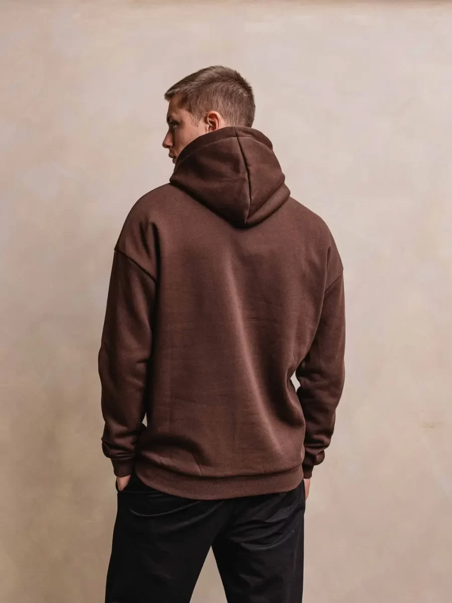 Brown Oversized Basic Hoodie