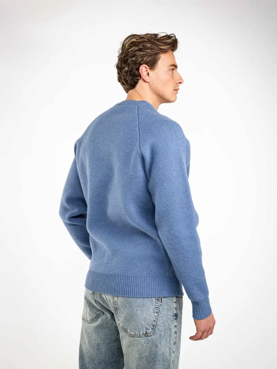 Blue Oversized Knit Raglan Sweater