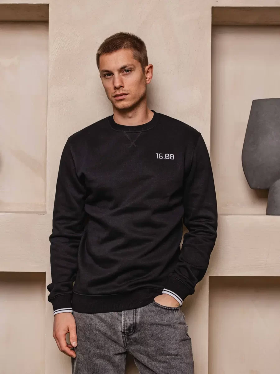Black Logo Sweater Collar