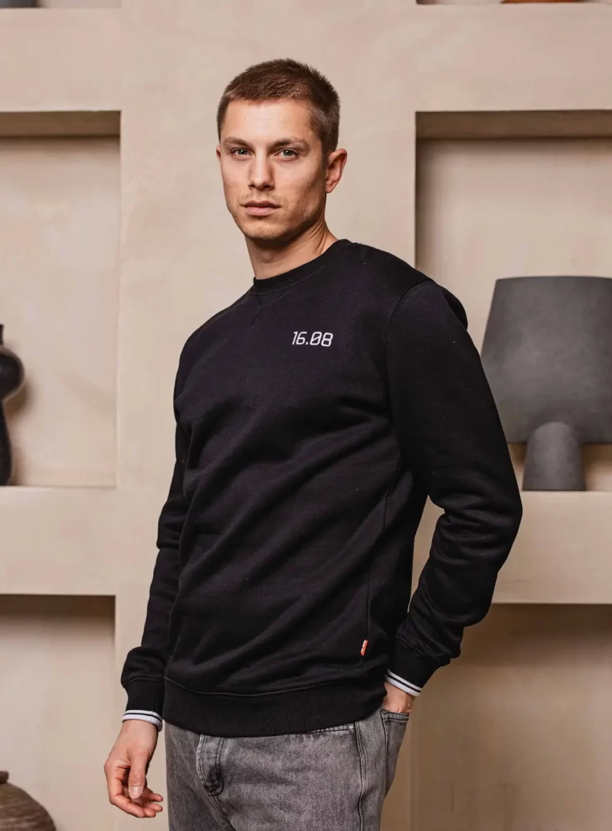 Black Logo Sweater Collar