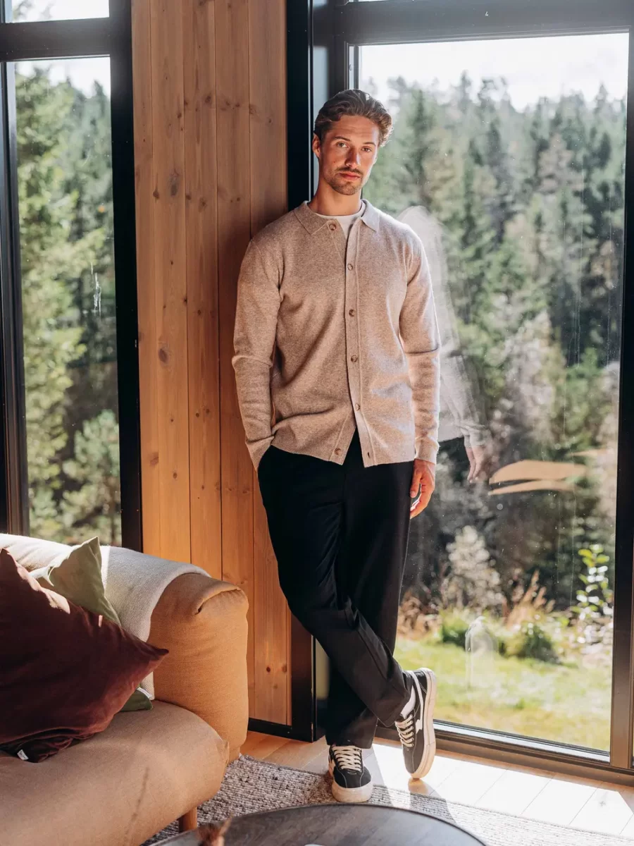 Brown Button Business Cardigan