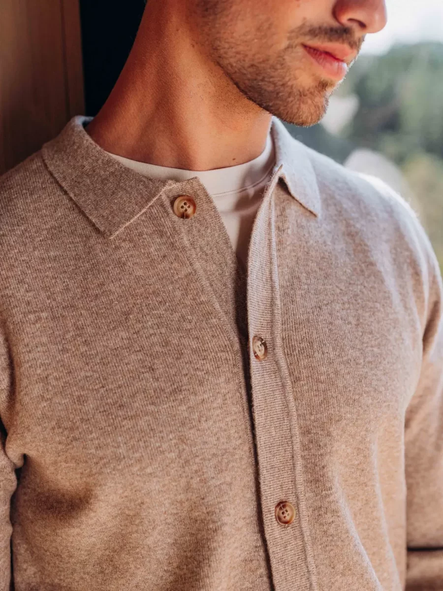 Brown Button Business Cardigan