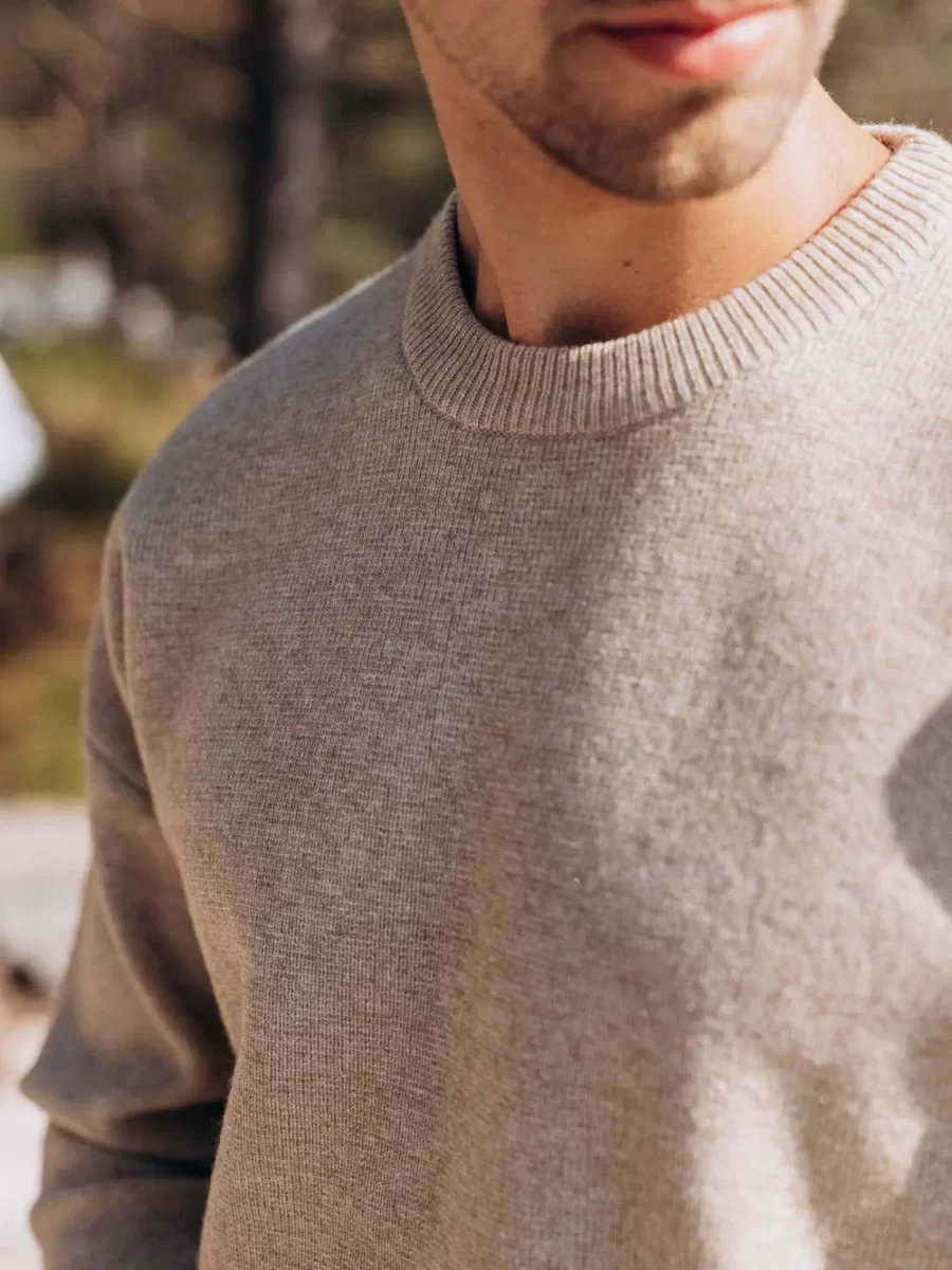 Beige Knit Oversized Sweater