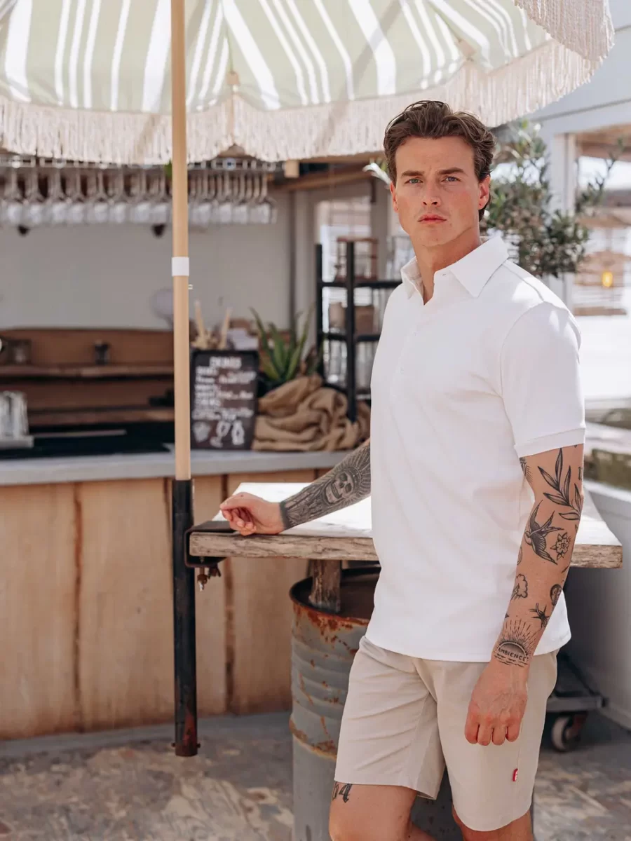 White Business Polo