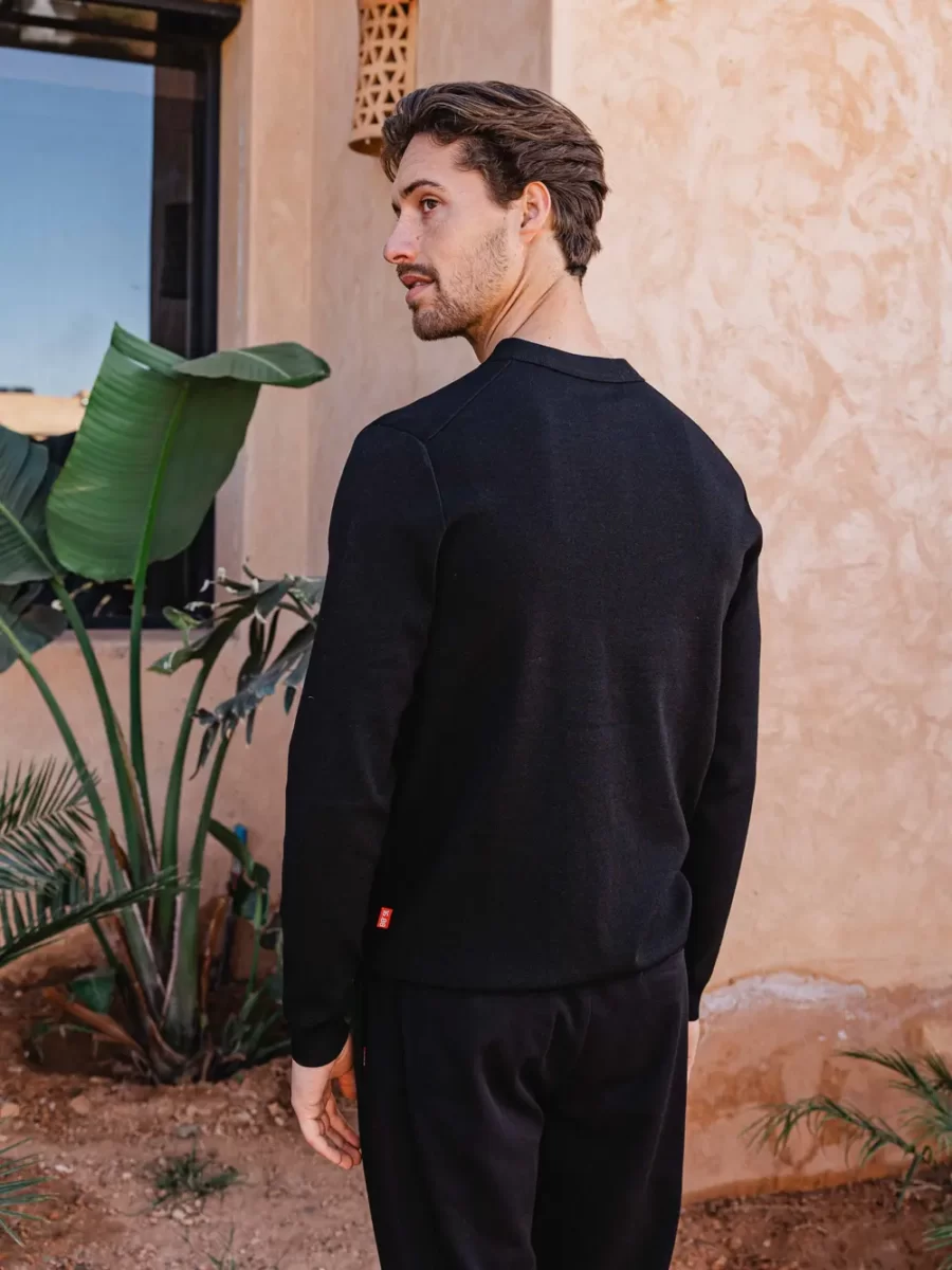 Viscose Black Knit Longsleeve Zipper
