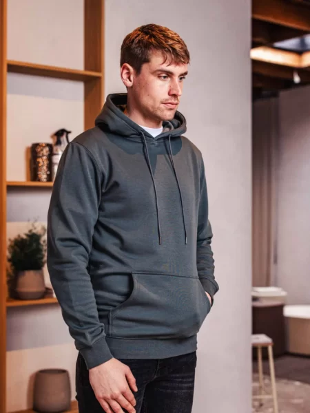 Stone Blue Basic Slimfit Hoodie