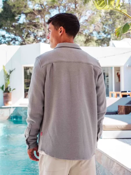 Stone Blue Waffle Overshirt