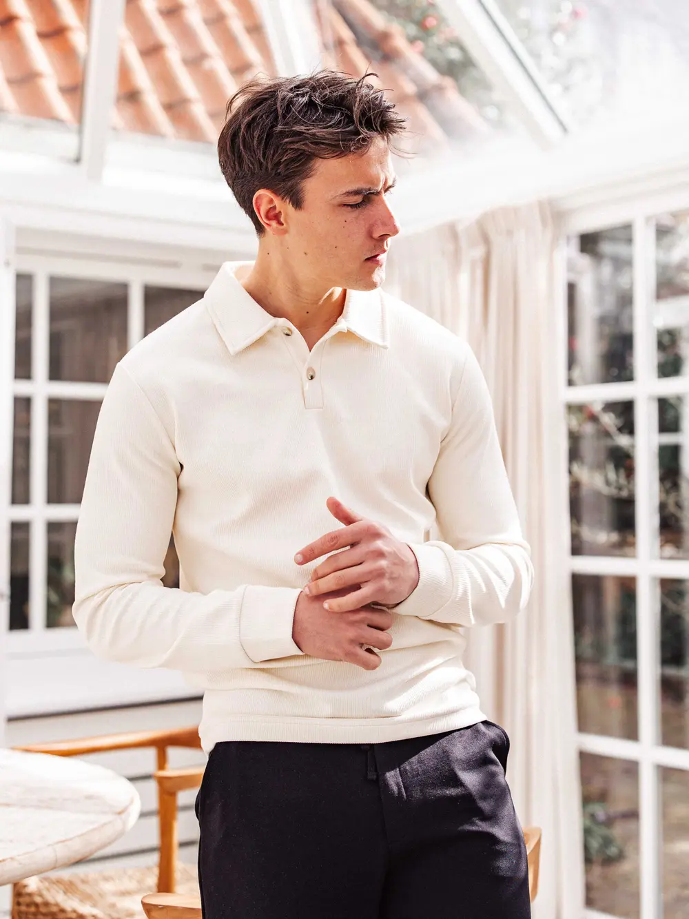 White 24 Button Polo 1608 WEAR