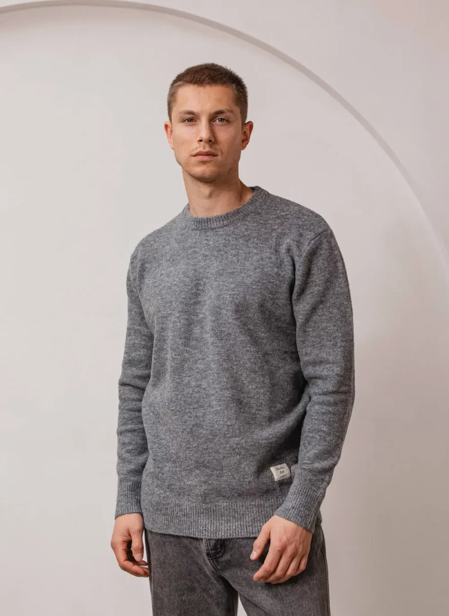 Grey Studio Art Label Texture Sweater