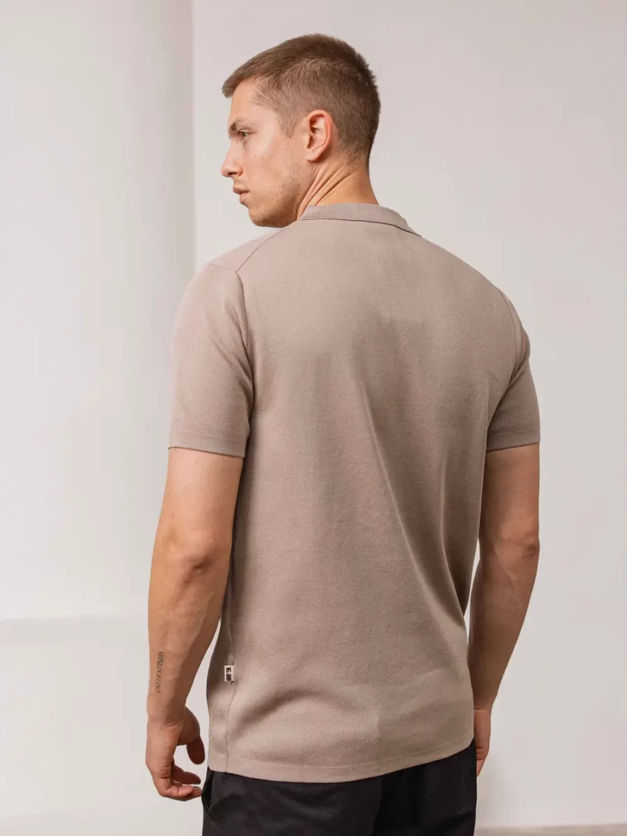 Viscose Brown Short Sleeve Zipper
