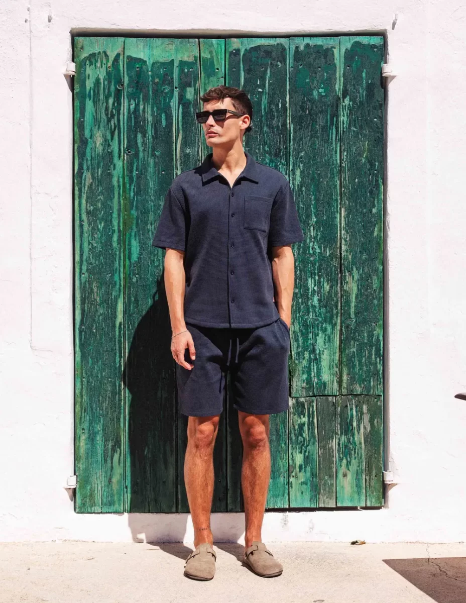 Navy Waffle Set