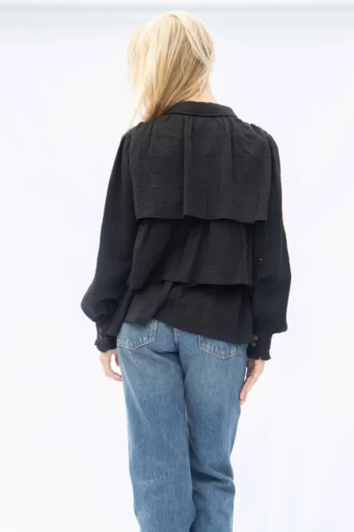Black Ruffle Blouse