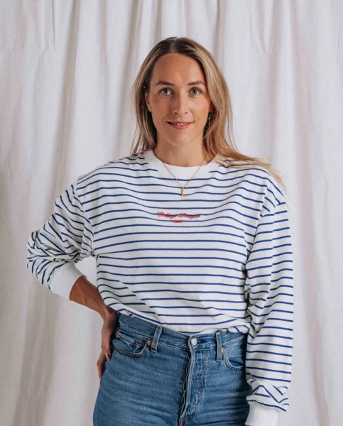 White/ Blue Stripe Longsleeve