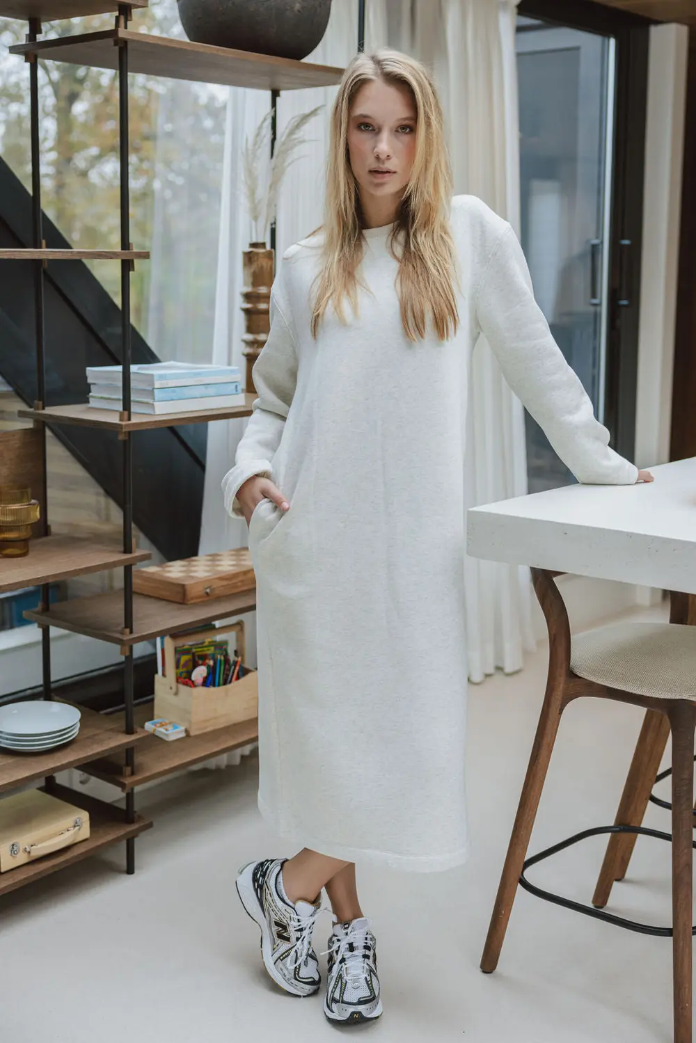 Grey Long Sweater Dress 1608 WEAR