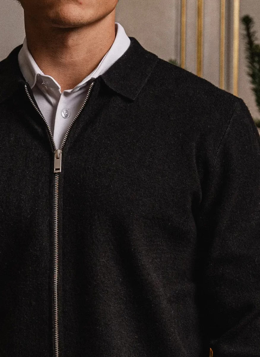 Black Business Vest Zipper