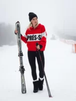 Red Apres Ski Knit Sweater