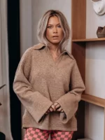 Brown V-polo Sweater