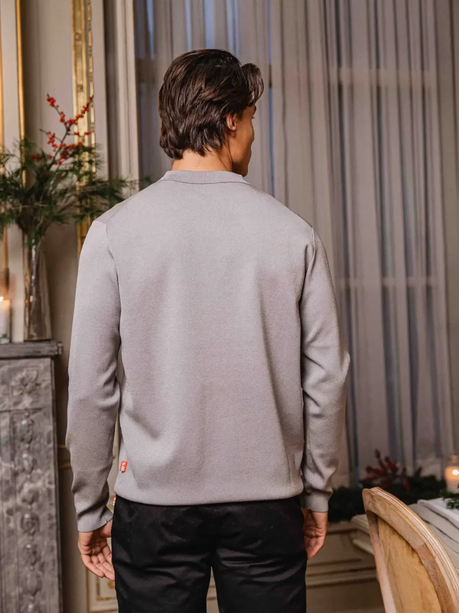 Viscose Grey Knit Longsleeve Zipper