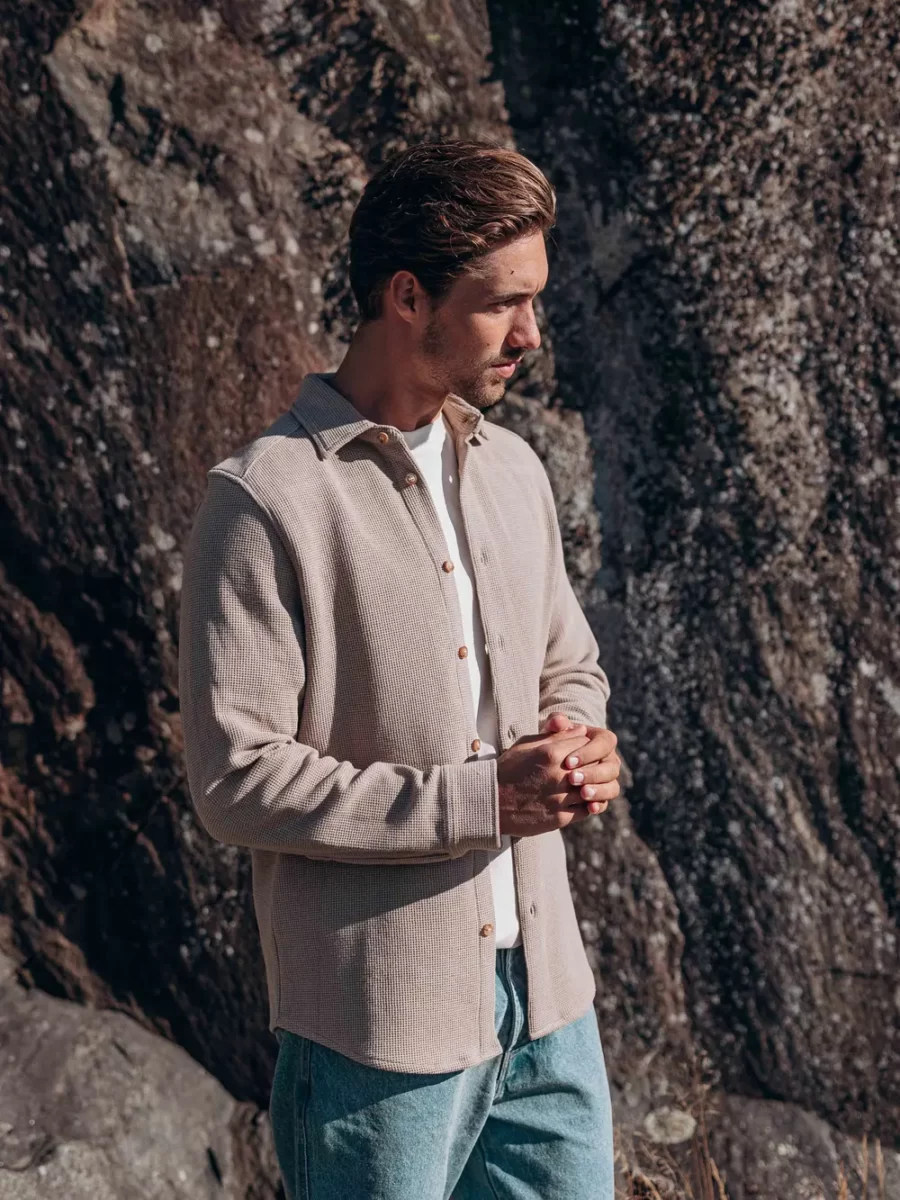 Brown Waffle Overshirt