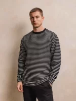 Black Stripe Longlseeve Teddy