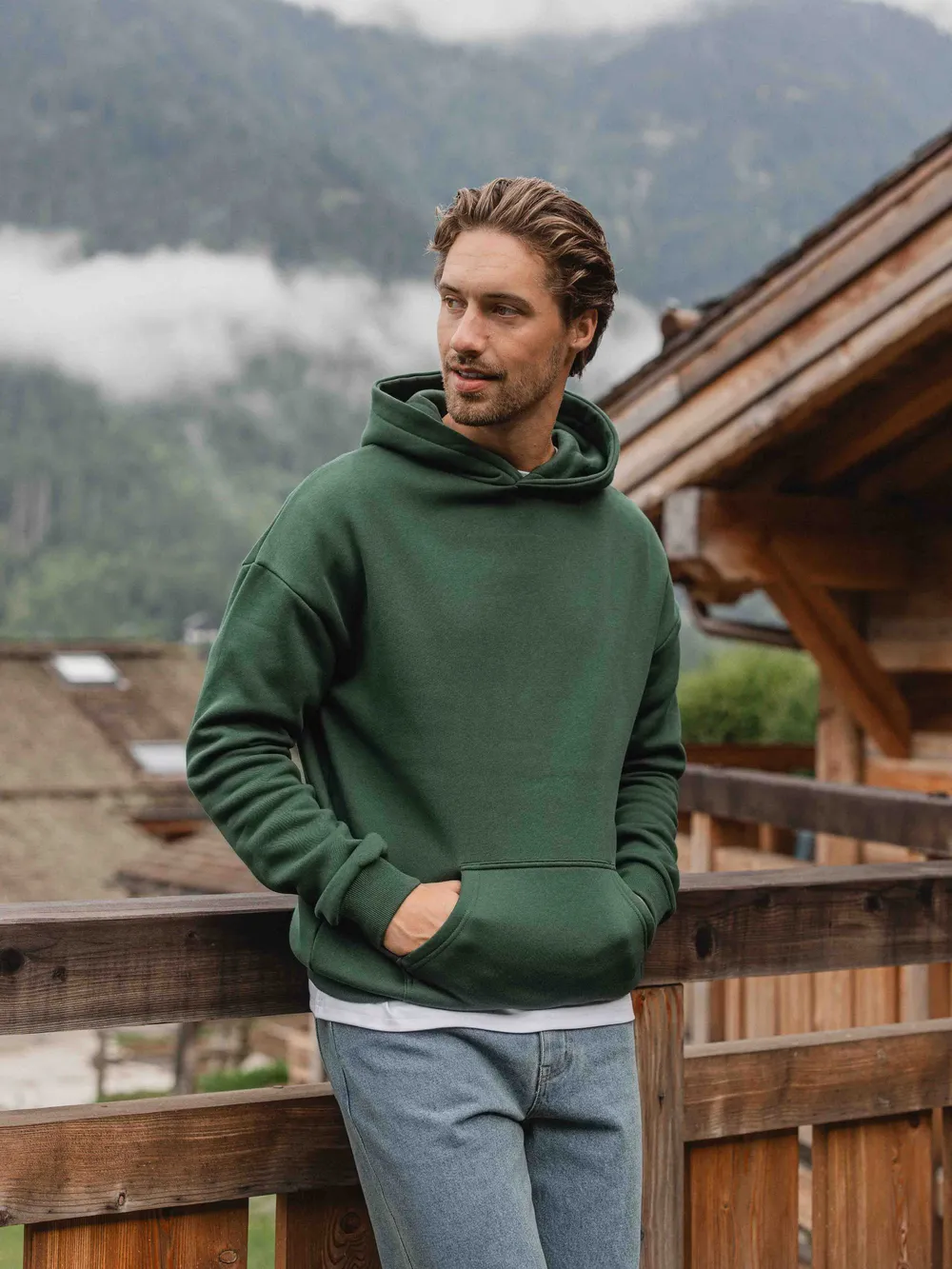 Green Basic Oversized Hoodie 1608 WEAR
