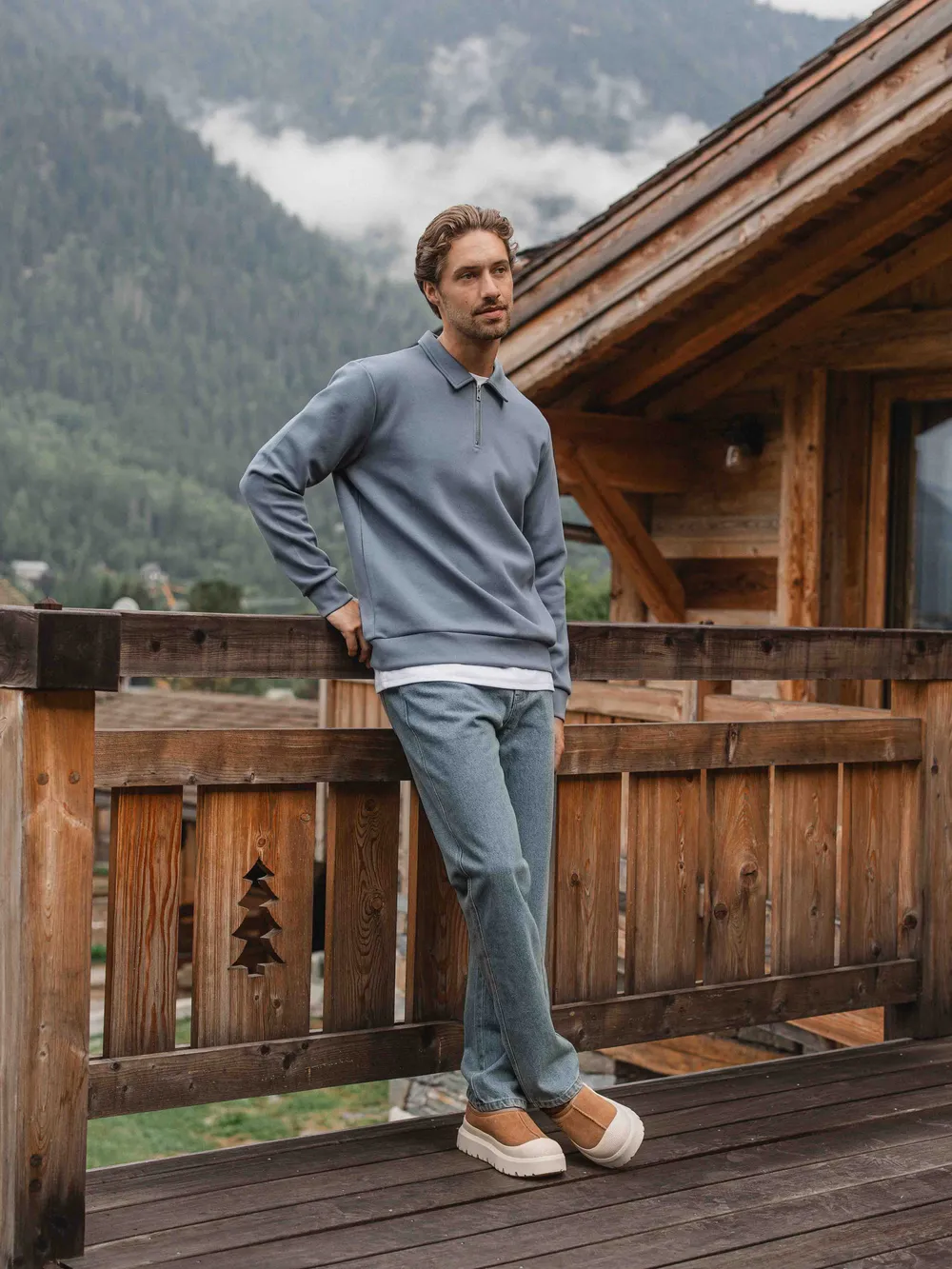 Blue Jersey Half Zip Polo 1608 WEAR