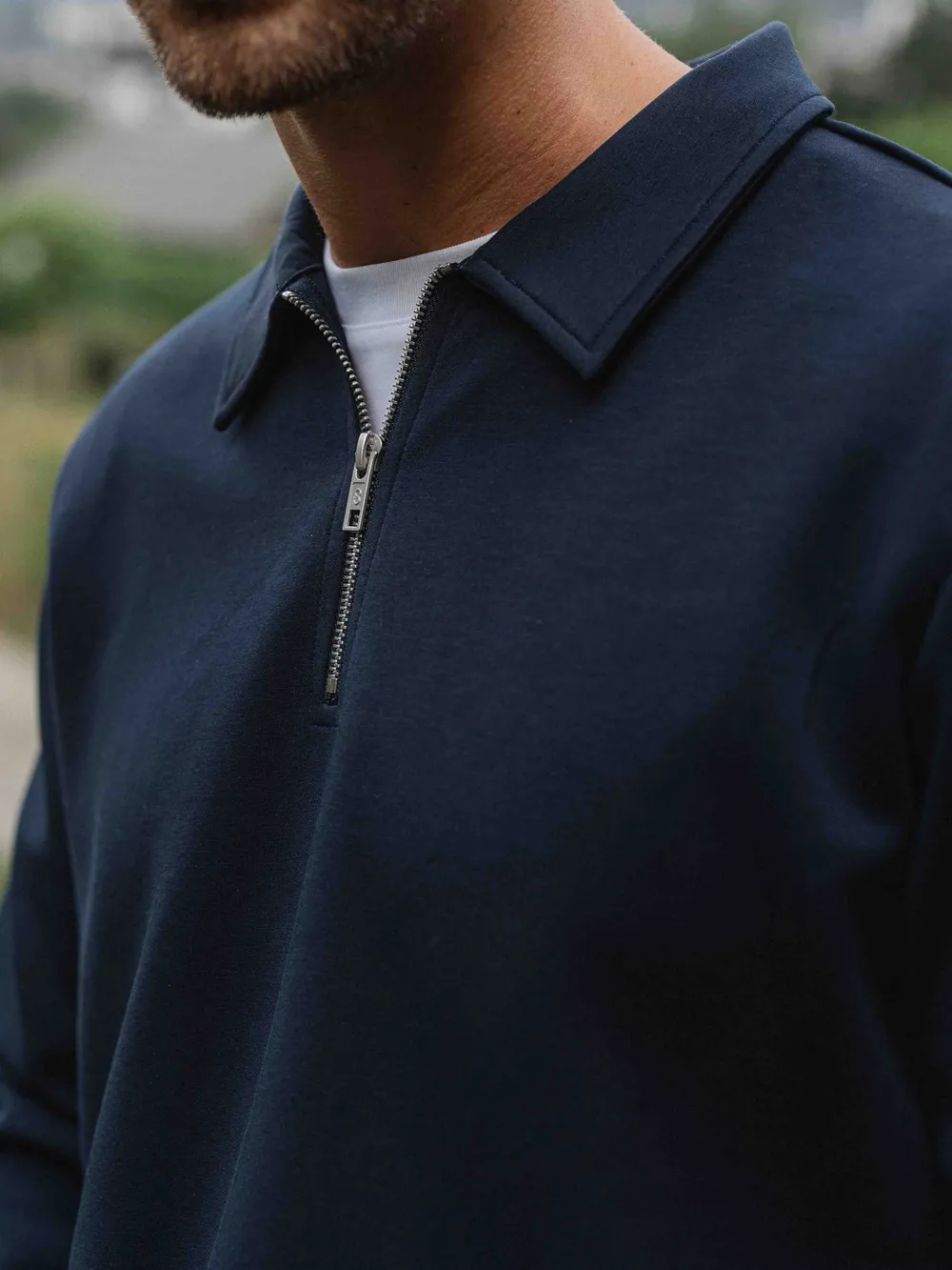 Navy Jersey Half Zip Polo 1608 WEAR