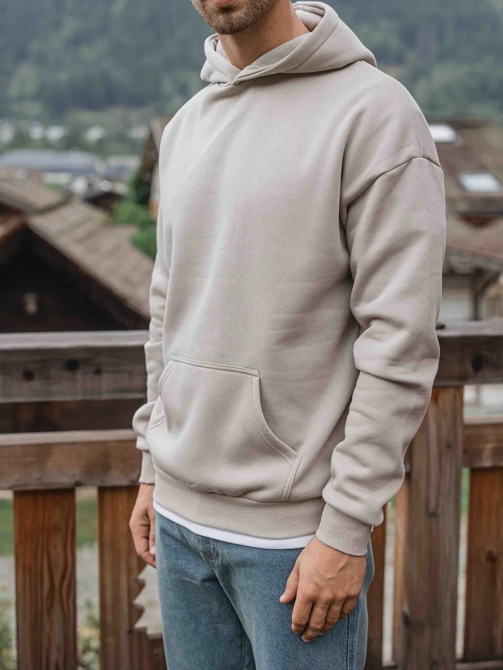 Taupe Basic Oversized Hoodie 1608 WEAR