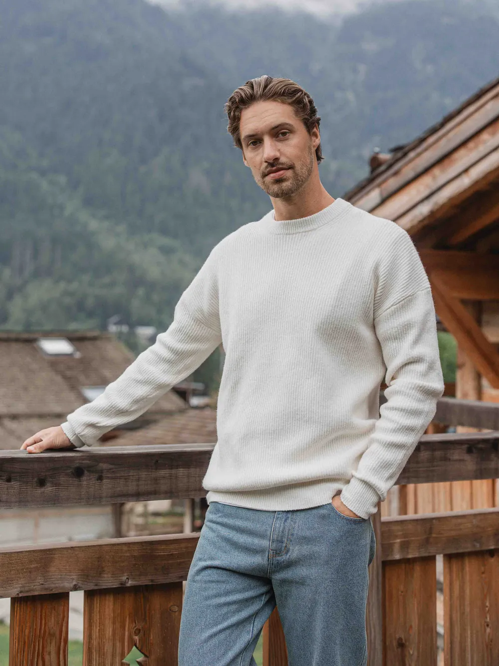 White Knit Oversized Sweater 1608 WEAR