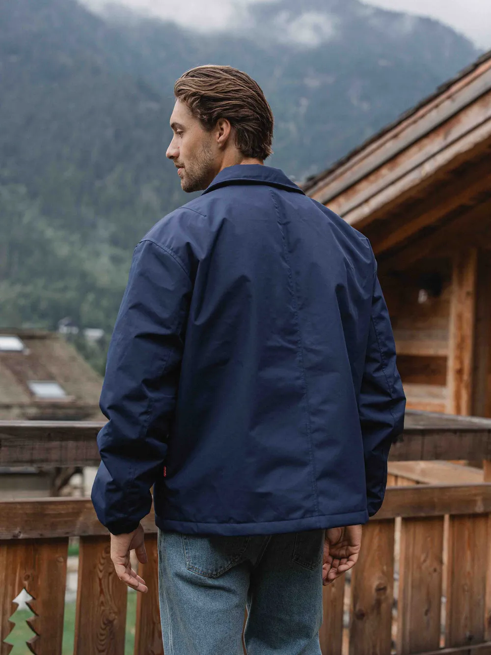 Navy Padded Coach Zip Jacket 1608 WEAR