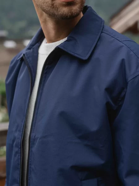 Navy Padded Coach Zip Jacket