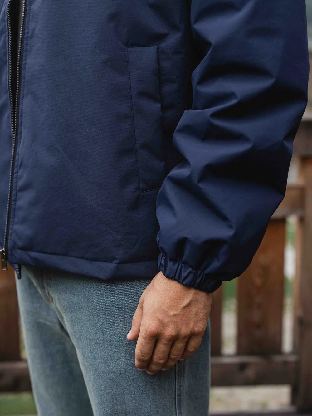 Navy Padded Coach Zip Jacket 1608 WEAR