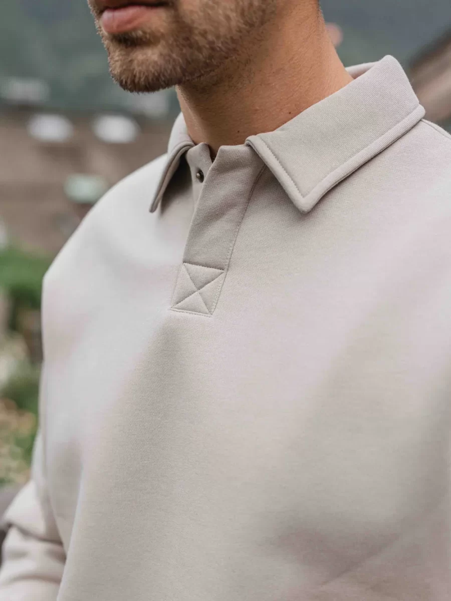 Brown Button Polo Sweater