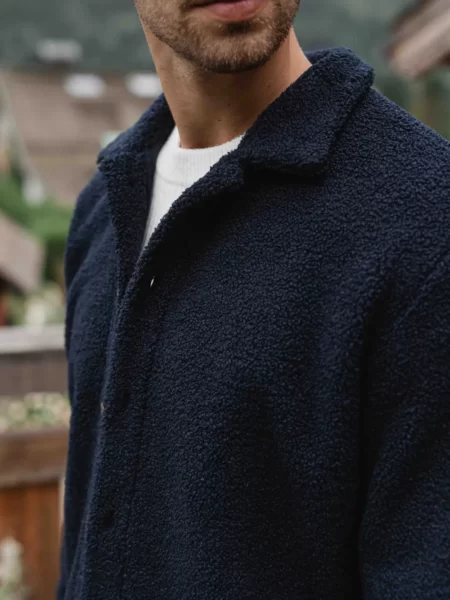 Navy Teddy Overshirt